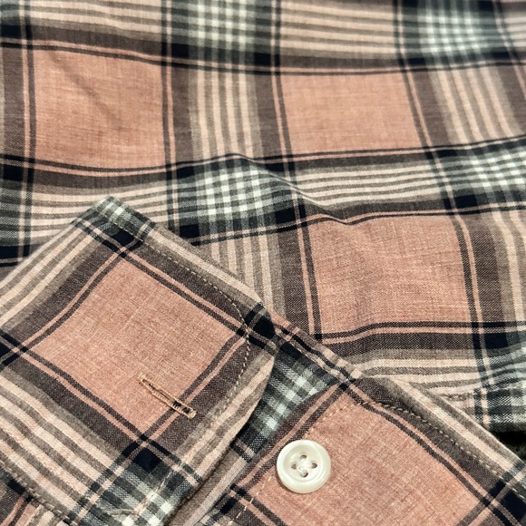 J. Crew Men’s Slim Fit Heathered Cotton Plaid Long Sleeve Shirt Size Large - Picture 4 of 4